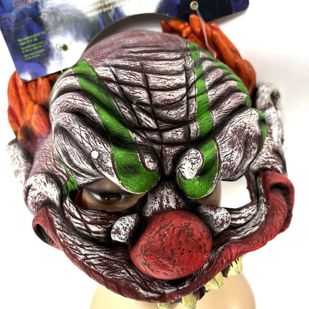 Clown Circus Psycho Adult Vinyl Cap mask  Fright Asylum by Disguise NOS NWT